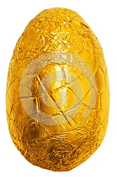 Easter egg wrapped in gold foil