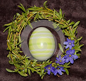 Easter egg and wreath