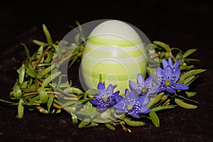 Easter egg and wreath