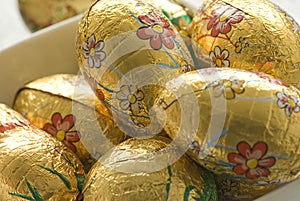 Easter eggs in aluminum foil