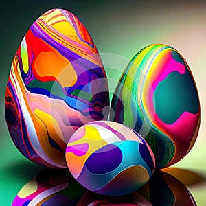 Easter eggs background Colorful Festive Easter Abstractly Decorated Eggs