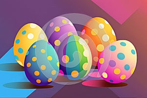Colorful Easter eggs background illustration