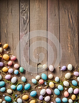 Easter eggs background illustration, border design, pattern