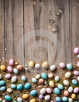 Easter eggs background illustration, border design, pattern
