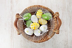 Easter Eggs in basket