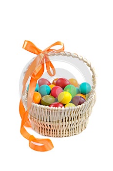 Easter eggs in basket