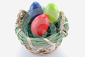 Easter eggs in basket