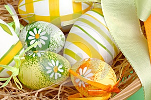 Easter eggs in a basket