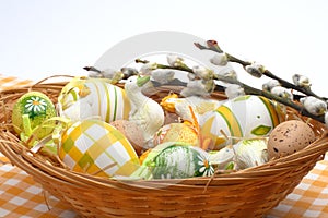 Easter eggs in a basket