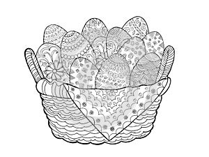 Easter eggs in basket