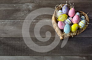 Easter eggs in a basket