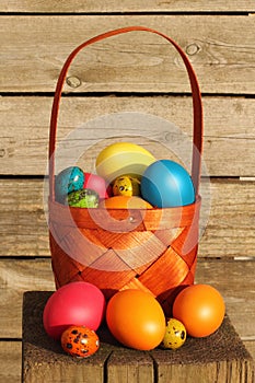 Easter eggs in basket