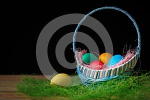 Easter eggs in the basket