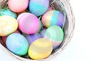 Easter Eggs Basket Isolated