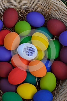 Easter eggs with bible message