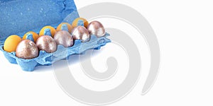 Easter Eggs Box. Copy space for text