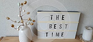 Easter eggs on a branch in vase the best time