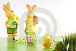 Easter eggs and bunny