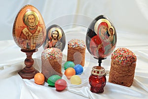 Easter eggs cake Jesus Christ Saint Nicholas Holy Mary