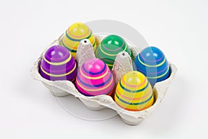 Easter eggs in a carton