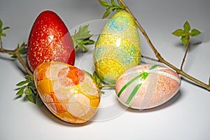 Easter eggs with chocolate with a surprise inside