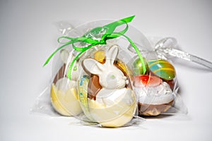 Easter eggs with chocolate with a surprise inside