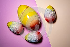 Easter eggs with chocolate with a surprise inside