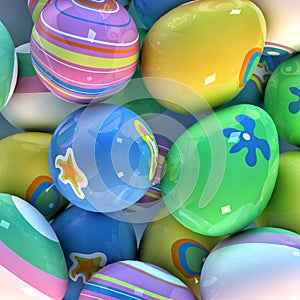 Easter eggs closeup