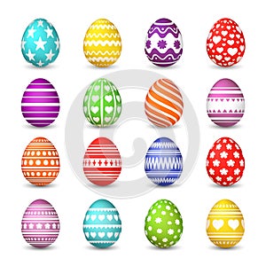 Easter eggs collection. Christian resurrection tradition happy easter celebration egg with colorful pattern vector