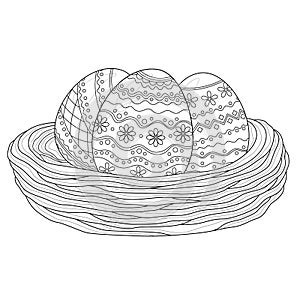 Easter eggs.Coloring book antistress for adults