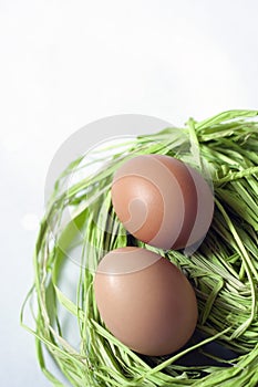 2 Easter eggs in corner