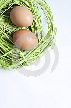 2 Easter eggs in corner