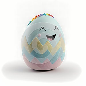 Easter Eggs With Face Design. Generative AI