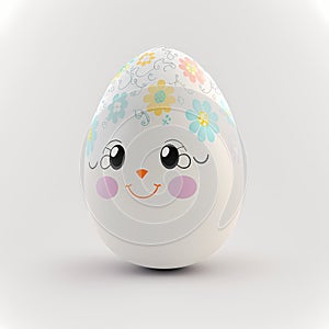 Easter Eggs With Face Design. Generative AI