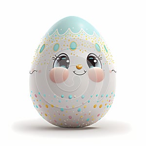 Easter Eggs With Face Design. Generative AI