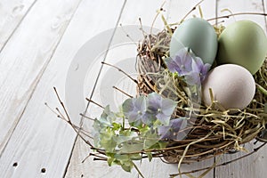 Easter eggs decorated in vintage style