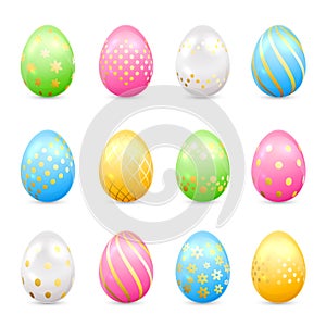 Easter eggs with decorative patterns