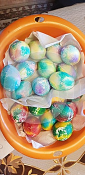Easter eggs different colors
