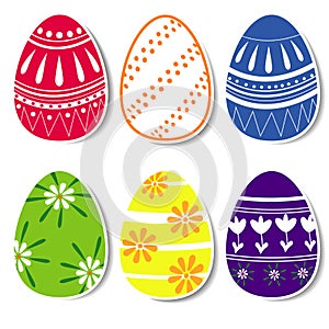 Easter eggs with the dropped shadow