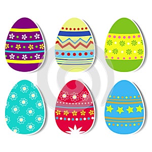 Easter eggs with the dropped shadow