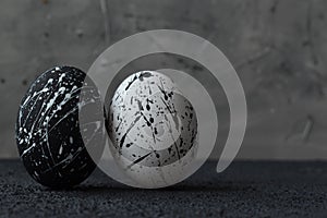 Easter eggs. Easter. Black and white. Easter background