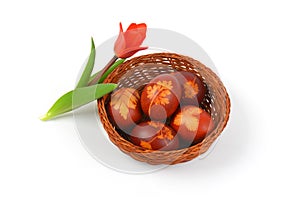 Easter eggs with eco decoration
