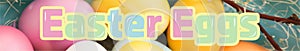 Pasqua uova prossimo Largo formato pubblicitario destinato principalmente all'uso sui siti web primavera multicolore 