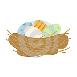Easter eggs flat cartoon vector