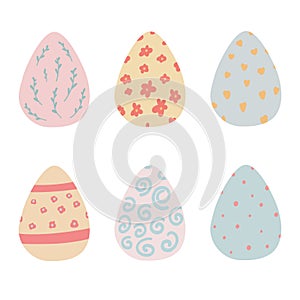 Easter eggs flat design set