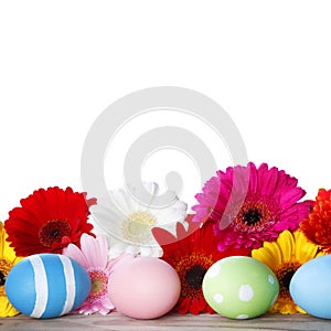 Easter eggs and flowers