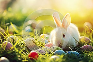 Easter eggs fluffy pretty bunny holiday rabbit celebration painted handmade event festive vacations seasonal tradition