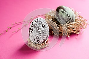 Easter eggs in the form of dragon`s eggs