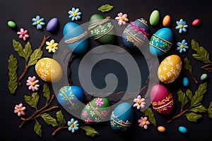 easter eggs in grass