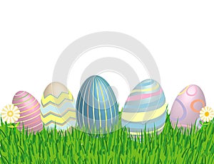 Easter Eggs in the grass with flowers!